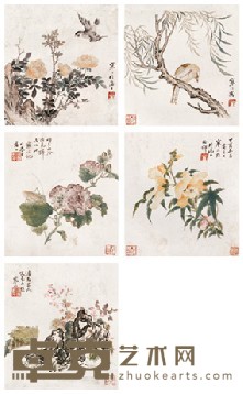 江寒汀 花鸟五册页 28×26cm×5
