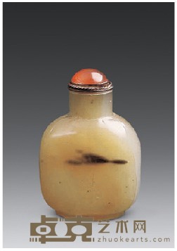 影子玛瑙鼻烟壶 高5.5cm
