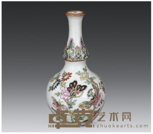 粉彩葫芦花瓶 高15cm