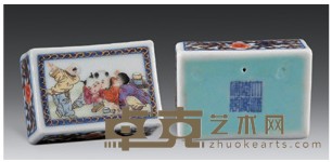 粉彩婴戏纹镇纸 5.5×3.8cm×2