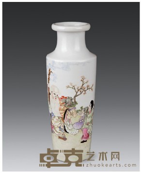 民国 粉彩人物瓶 高34.5cm；直径9.8cm