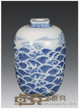 清 乾隆海浪瓶 高23cm