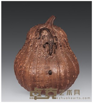 紫砂南瓜蜥蜴吊瓶 高20cm