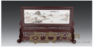 双面山水插板 73×22cm