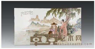 姜太公钓鱼瓷板 78×43cm