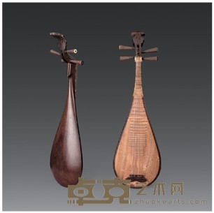 紫檀凤尾直项琵琶 高96cm；直径30.5cm