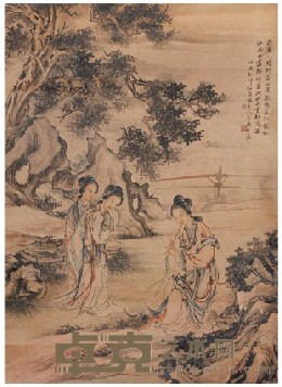 姜壎 仕女萧歌图 115×84.5cm
