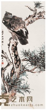 赵良翰 松鹰图 129×49cm