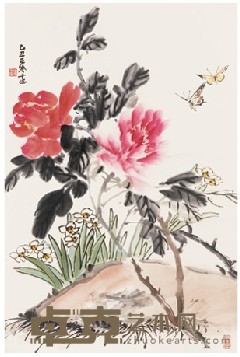 张正吟 牡丹水仙图 66×44cm