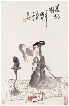 盖茂森 晨妆图67×45cm