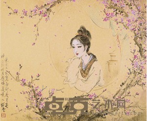 刘静云 仕女 45×53cm