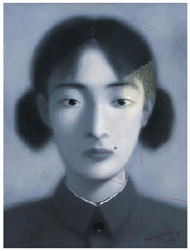 张晓刚 1997年作 同志系列：女人40.5×30.5cm