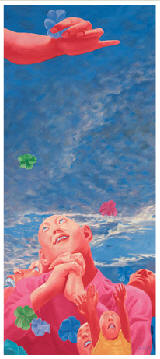 方力钧 2001年作 天女散花180×78.5cm
