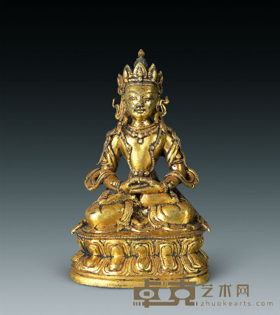 清中期 铜鎏金菩萨像 高10.5cm