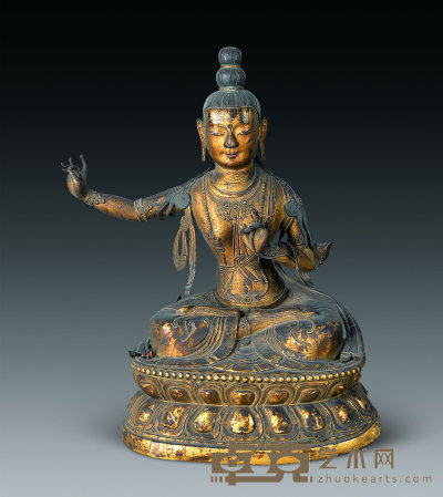 清中期 铜鎏金菩萨像 高55cm
