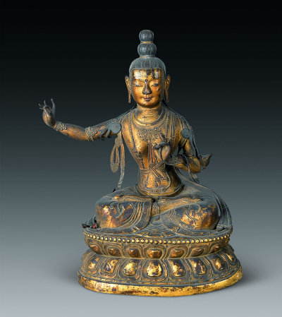 清中期 铜鎏金菩萨像