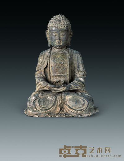 明中晚期 青铜阿弥陀佛像 高40.5cm