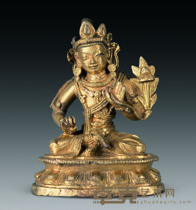 清中期 铜鎏金菩萨像 高6cm