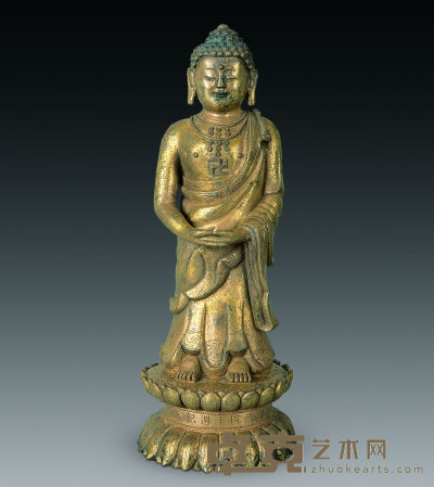 清 青铜阿弥陀佛像 高22cm