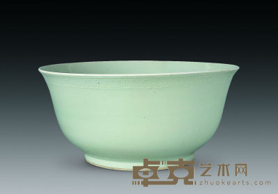 清 豆青釉大碗 直径27cm