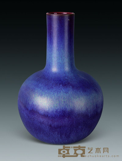 清 窑变釉天球瓶 高39cm