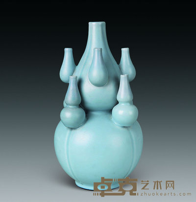 民国 天青釉葫芦瓶 高22cm