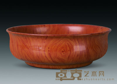民国 仿木纹釉钵 直径13.7cm