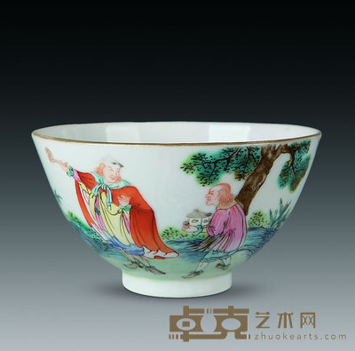 清乾隆 粉彩人物碗 直径9.5cm