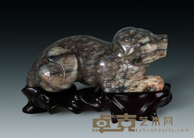 清 旧玉刻瑞兽摆件 8.2×3.7cm