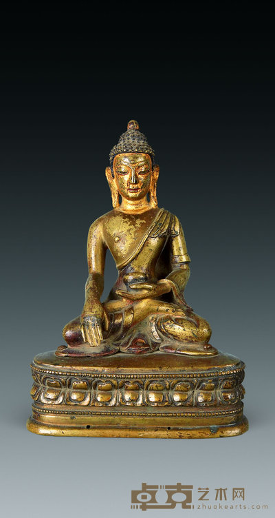 明 铜鎏金释迦牟尼像 高21cm