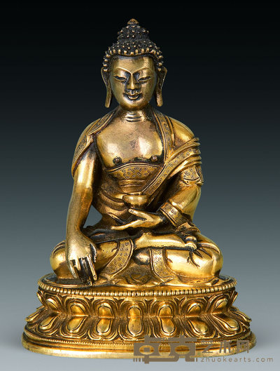 清 铜鎏金释迦牟尼像 高12cm