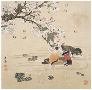 喻继高 花鸟 镜心65×65cm