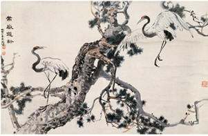 徐悲鸿 1926年作 嵩岳遐龄 立轴88×135.5cm