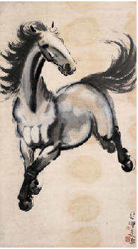 徐悲鸿 奔马 立轴93.5×52cm