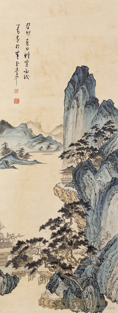 溥儒 1963年作 夏山雨过 立轴 101×39cm
