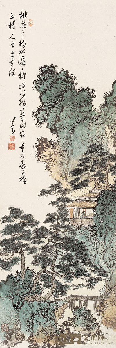 溥儒 玉楼人望 立轴 98×33cm