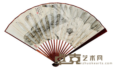 高野候(1878—1952)  荷花 18×51 cm