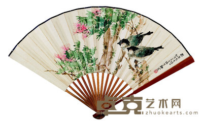 柳濱(1887-1945) 花鳥 19×52 cm