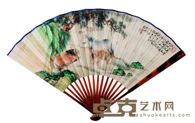 殷梓湘(1909—1984)  双马图 19×51  cm