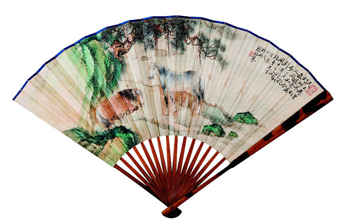 殷梓湘(1909—1984)  双马图