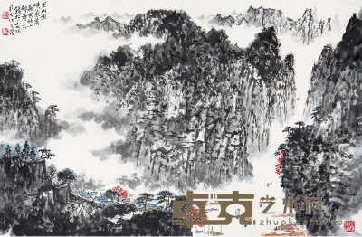钱松嵒（1899-1985）  峡江图 44×67.5cm