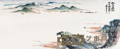 萧平（b. 1942）  山水 56.5×137    cm