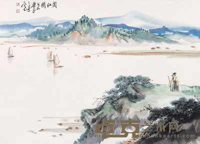 萧平（b. 1942）  阅江图 49×68  cm