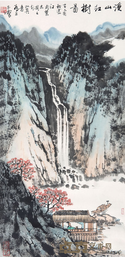 宋玉麟（b.1947）  溪山红树图 67×33  cm