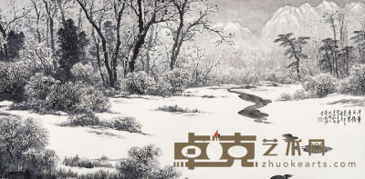 卢星堂 （b.1938） 千峰玉树凌寒色 136×68  cm