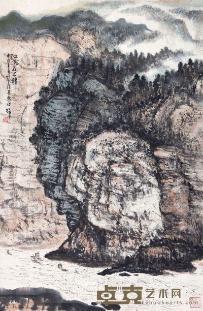 张尔宾（b.1944）  江流石不转 69×46    cm