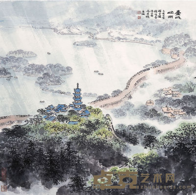 尚君砺（b.1933）  台城烟雨 68×69 cm