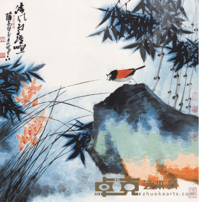 薛亮（b.1956） 清风鸟语喧 73×71.5  cm