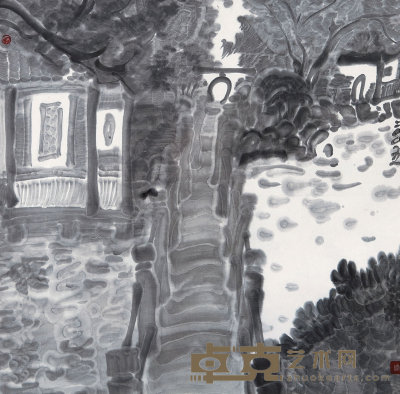 周京新（b.1959）  现代水墨 69×69  cm