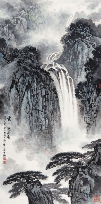 宋文治（1919-1999）  云中飞瀑图